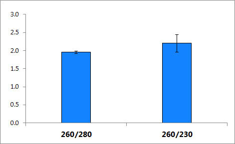 Figure 5. High quality of yeast DNA measured by NanoDrop