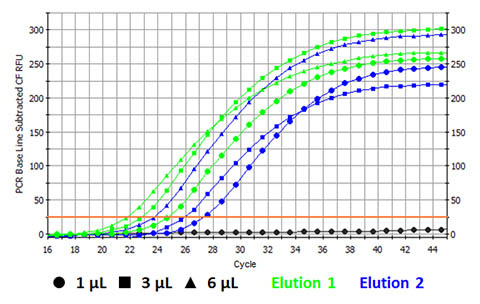 Figure 11. Purified DNA Can be Amplified in a Real-time PCR (TaqMan) Reaction